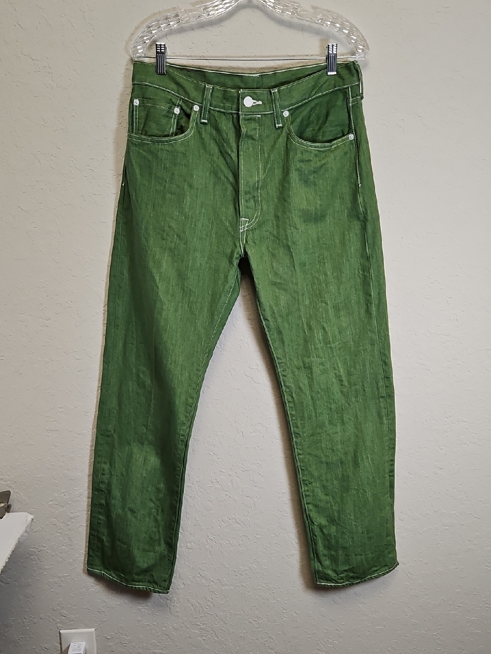 Levi's Men's Straight Jeans in Green - Picture 2 of 16